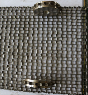 316SS fil plat fort Mesh Chain Belt For Conveyor