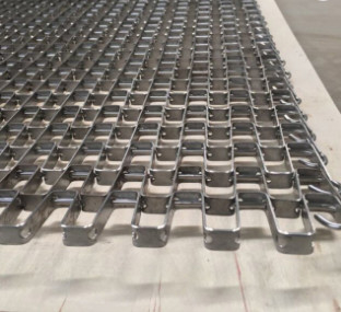 304 bandes de conveyeur d'acier inoxydable Flex Weave Square Wire Mesh