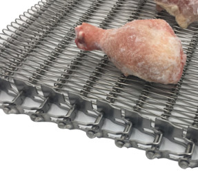 Bande de conveyeur en arête de poisson de fil plat pour l'industrie de refroidissement de pain