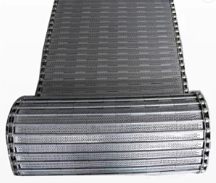Bande de conveyeur articulée de lien de plat à chaînes de lamelle d'acier inoxydable pour la puce