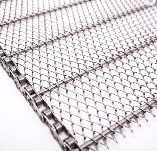 Commande à chaînes de résistance à hautes températures Flex Belt Wire Mesh plat pour le convoyeur