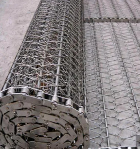 Bande de conveyeur à chaînes en métal d'acier inoxydable Mesh Sprocket Driven