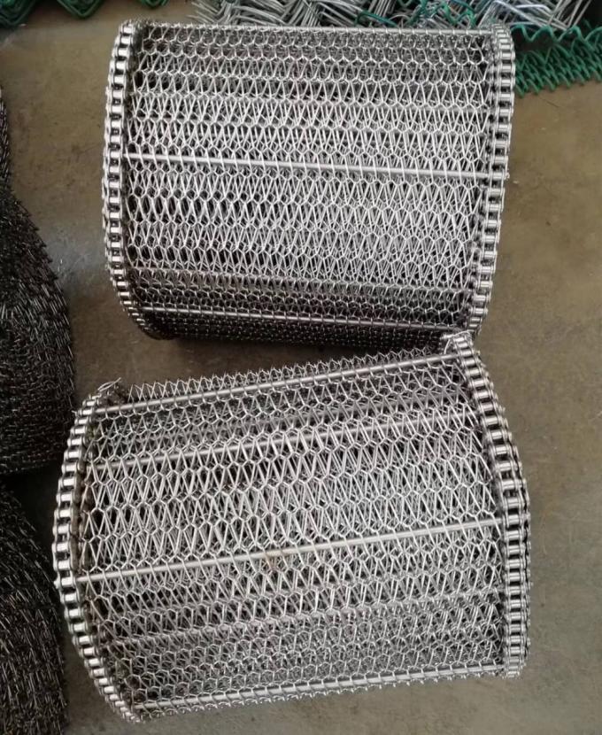 fil Mesh Conveyor Flat Flex Belt en métal de 400mm 500mm avec la chaîne 5
