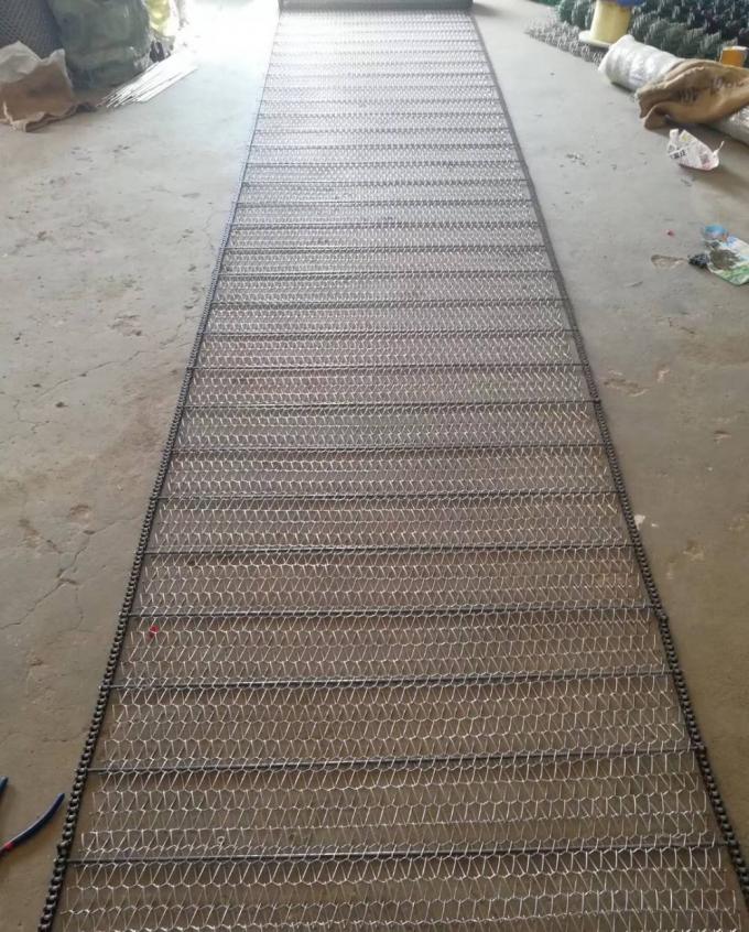 fil Mesh Conveyor Flat Flex Belt en métal de 400mm 500mm avec la chaîne 8